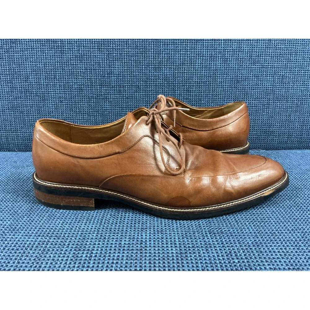 Cole Haan Mens British Tan‎ Leather Apron Toe Derby Shoes Size 11 M C11011